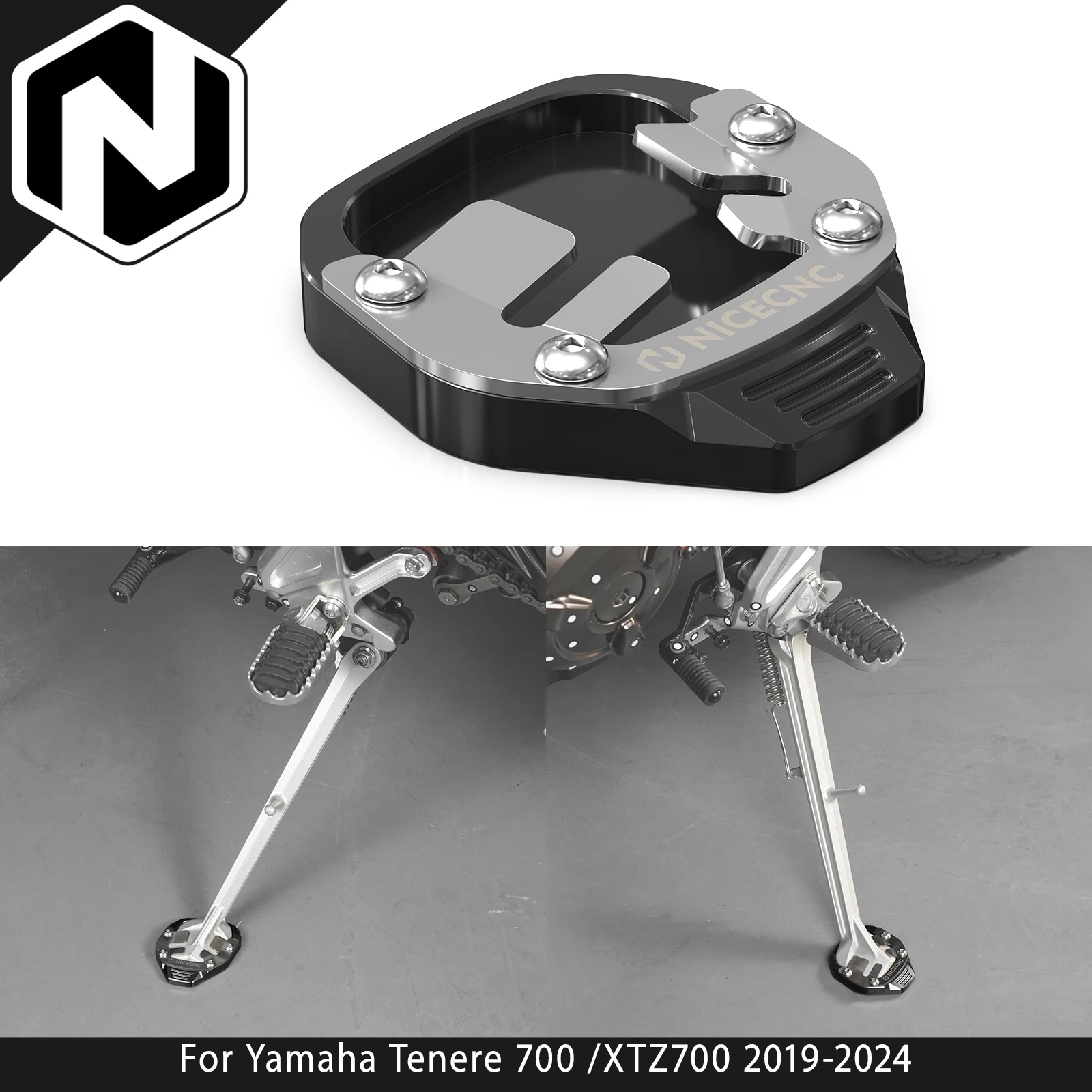 

Kickstand Side Stand Pad Extension For Yamaha Tenere 700 XTZ700 19-24 Tenere 700 Rally Edition/World Raid Tenere 700 Accessories