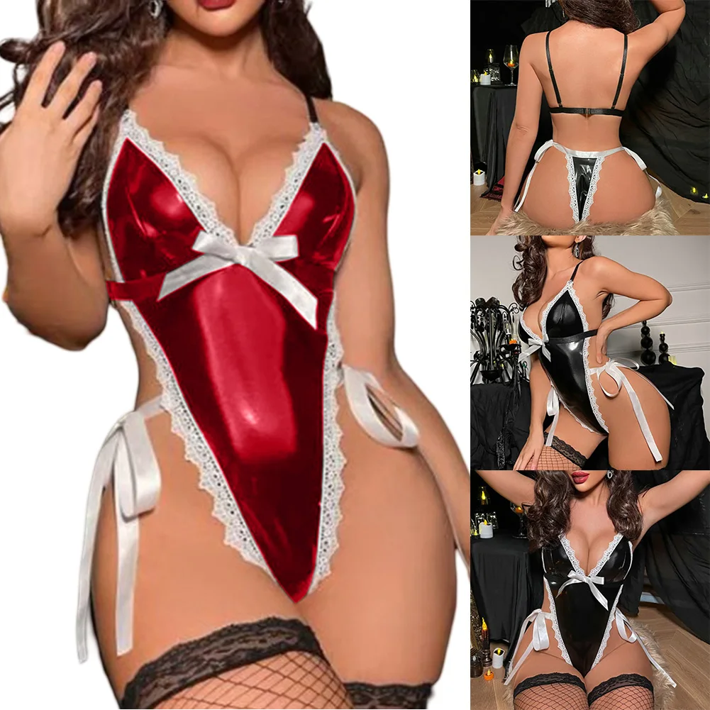 Womens New Sexy Lingerie Halloween Party Hollow Backless Bodysuit Sexy Stretch Jumpsuit Breathable Ultra-Thin Underwear