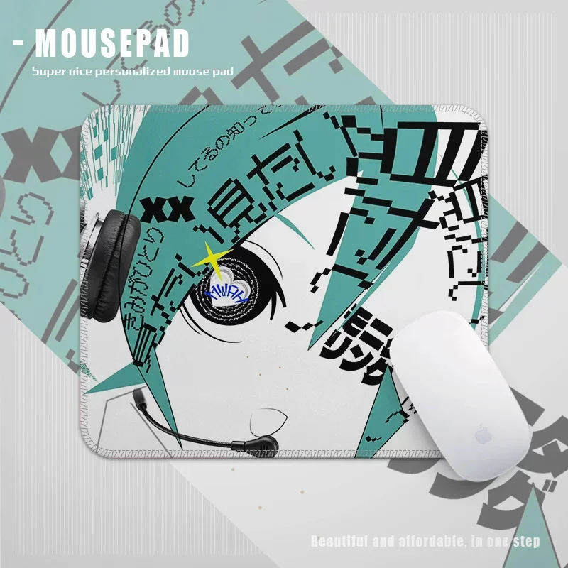 New Popular H-Hatsune Cute Miku Small Mouse Pad PU leather Non-Slip  Mousepads Game Play Mat for Notebook PC Computer
