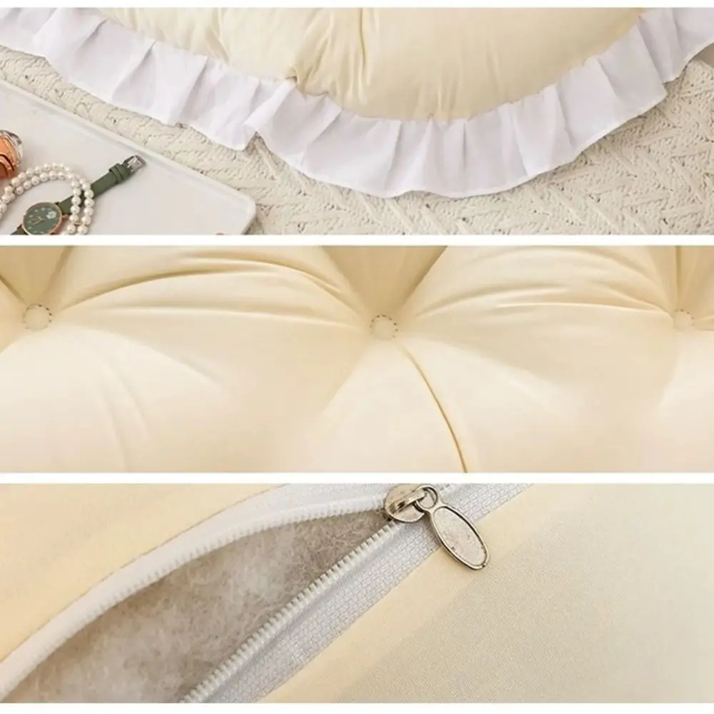 Comfortable 90/120cm Headboard Pillow Neck Stuffed Lace Back Cushion Soft Backrest Support Bolster Bedroom