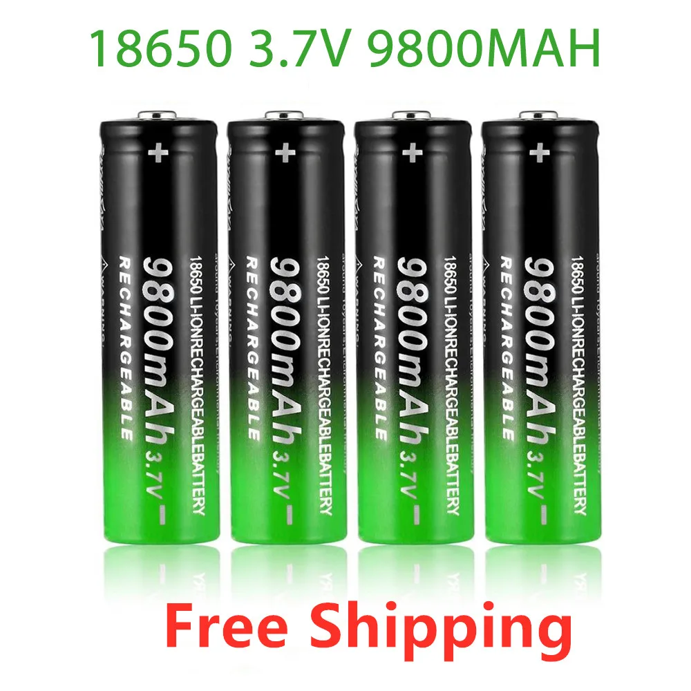 2023  lot Hohe Qualität 9800mAh 3,7 V 18650 Lithium-ionen batterien Akku Für Taschenlampe Kostenloser versand