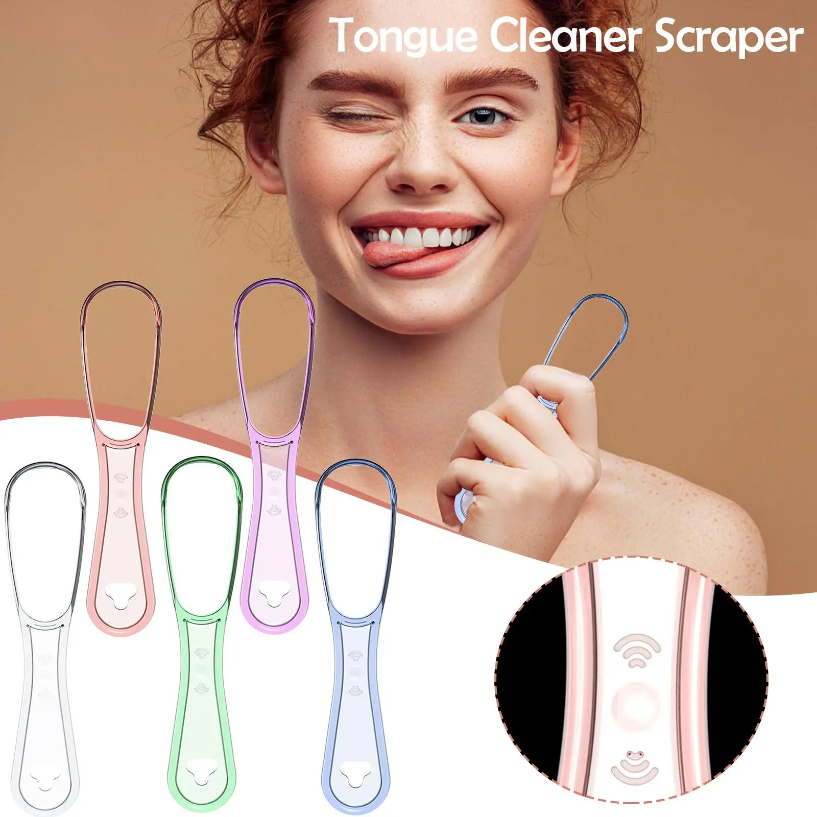 1pcs Tongue Cleaner Tongue Cleaning Scraper Reusable Oral Multicolor Tongue Oral Cleaning Scraper Tool Brush Hygiene Care M2R8