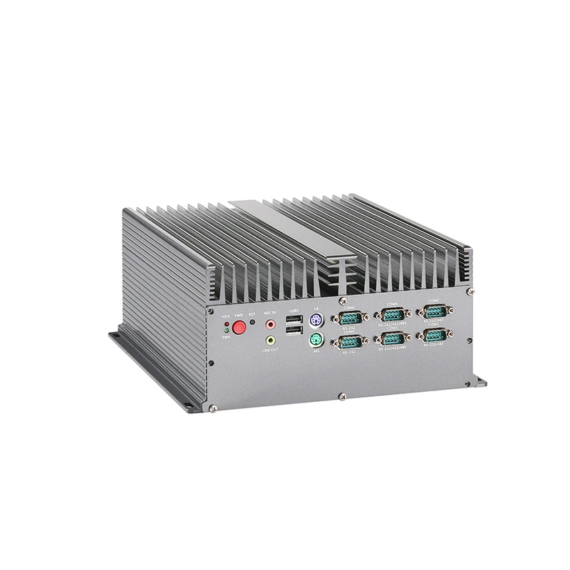 Compact  Embedded Fanless i7-6700HQ  BOX PC Industrial Computer 4LAN 6COM 10USB With PCI expansion slot