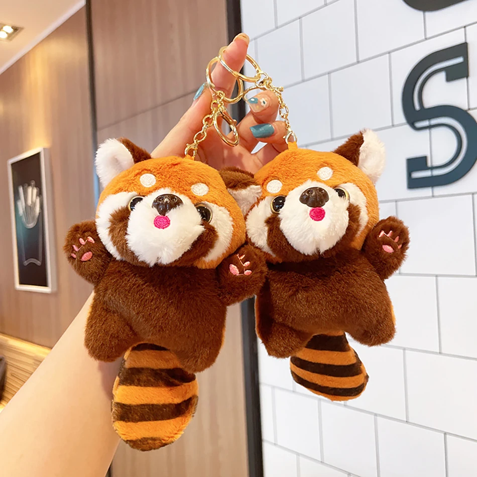 Esplosioni Simpatico piccolo procione Cartone animato piccolo panda Peluche Portachiavi Zaino Ciondolo decorativo Regalo di compleanno per bambini.