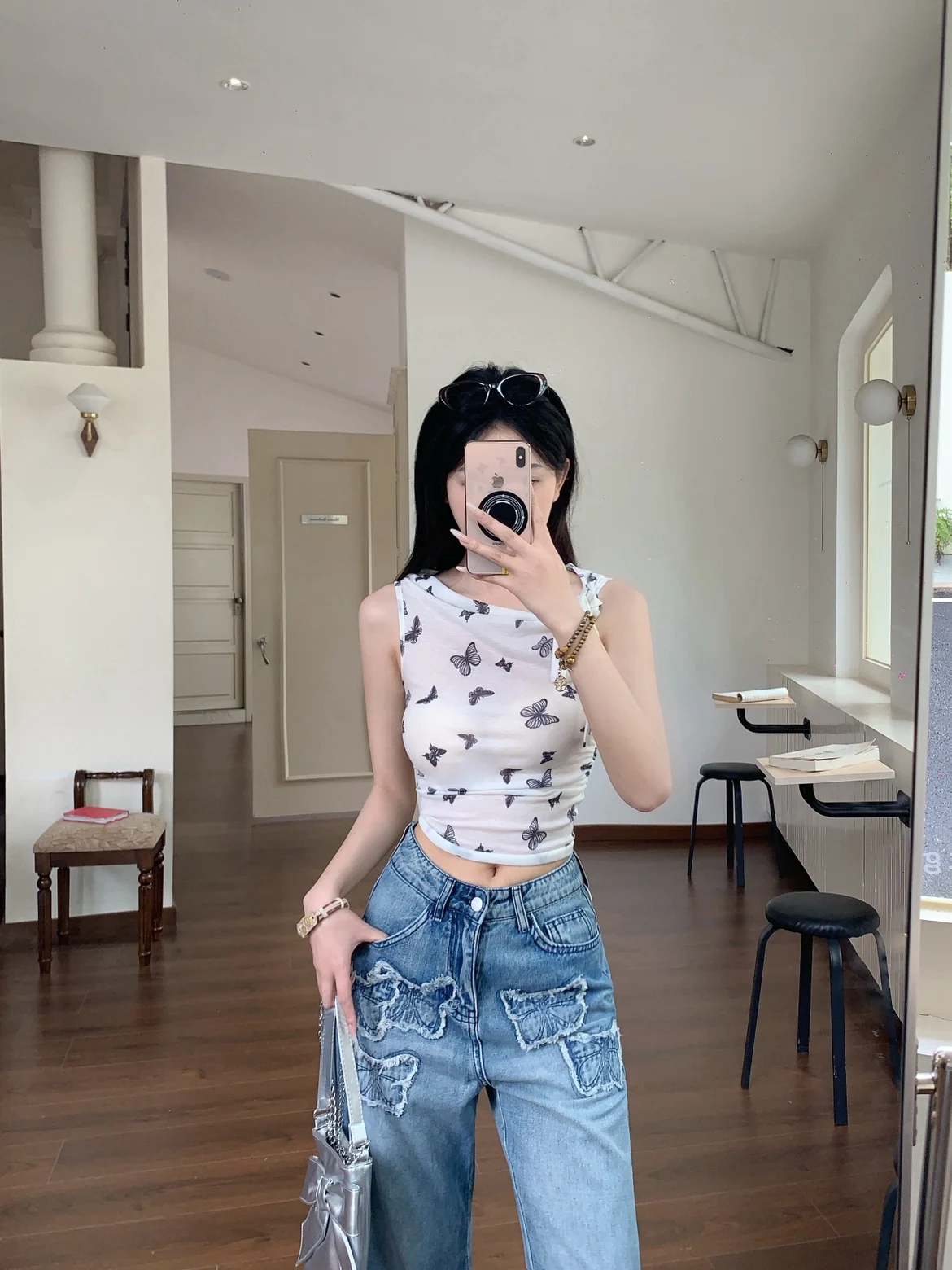 

Slimming Print Knot Design Top for Women Ele Sweet Pure Desire Knot Belted Design Sensual Slimming Top