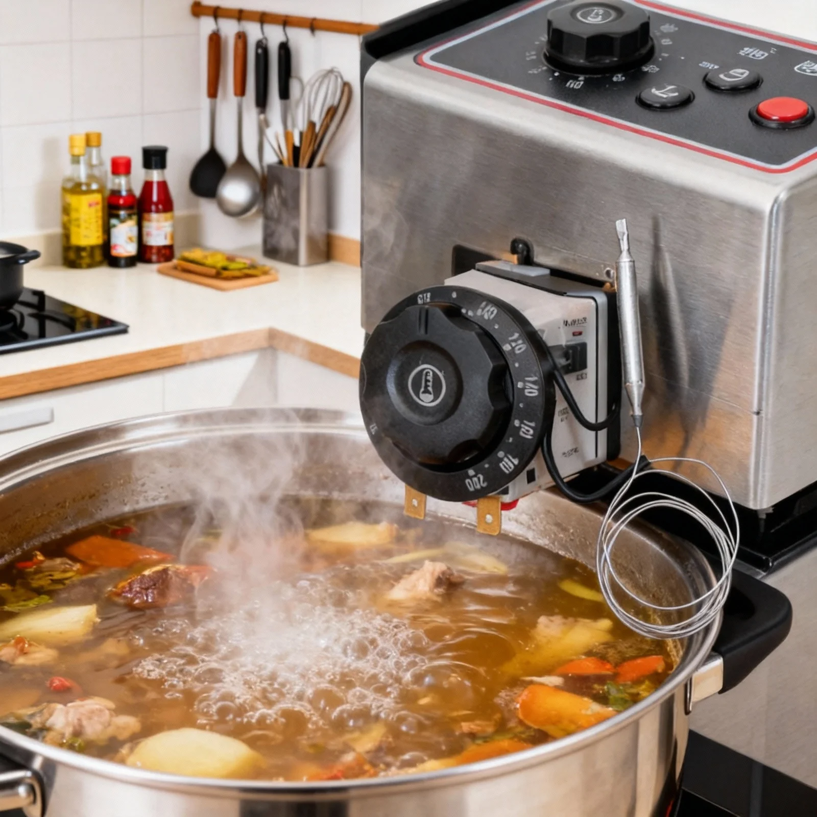 

Thermostat Temperature Control Knob 60 200 Degree Electric Oven Fryer Pot Controller Replacement 220V 16A Smart System