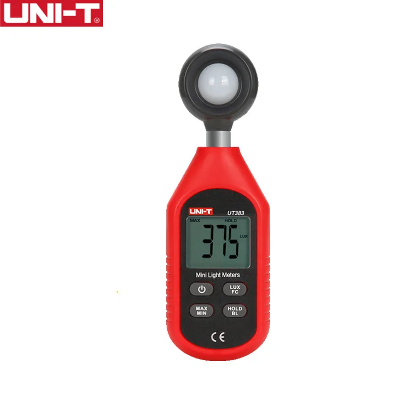 UNI-T UT383 ضوء متر 200,000 لوكس الرقمية لوكس الإنارة لوكس Fc اختبار ماكس مين مقياس إضاءة