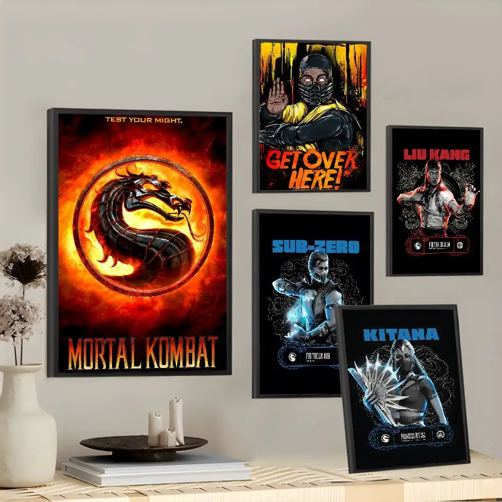 1PC game M-Mortal Kombat Poster Self-Adhesive Wall Art for Living Room Bedroom No Fade Modern Home Decor Stickers