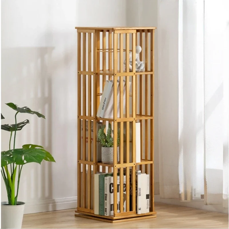 

Storage Furniture Bedroom Multi-layer Children's Room Rack Nanzhu Storage Shelves360 Degree Rotation Book Cabinet Non-slip Mat