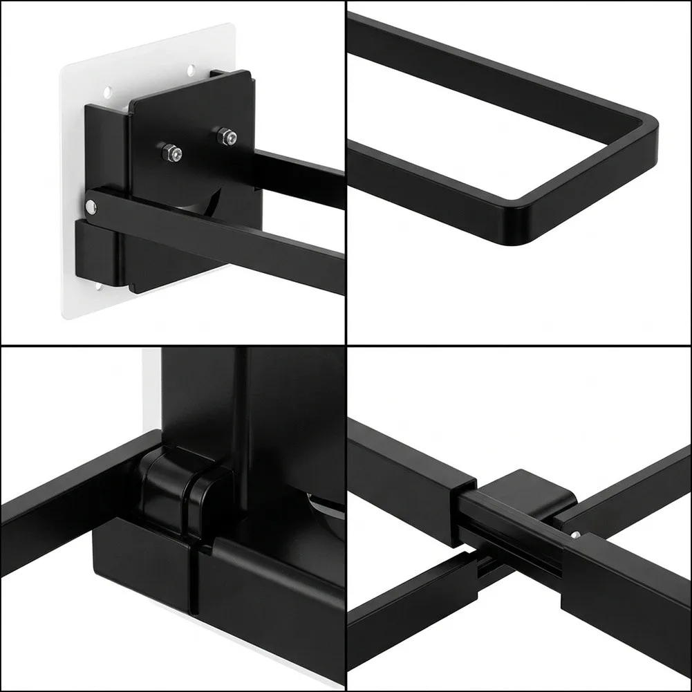 Brushed Stainless Steel Towel Rack SUS 304 for Wall or Cabinet Door Installation Foldable 90 Degree Space Efficient 25x7.8x7.2cm
