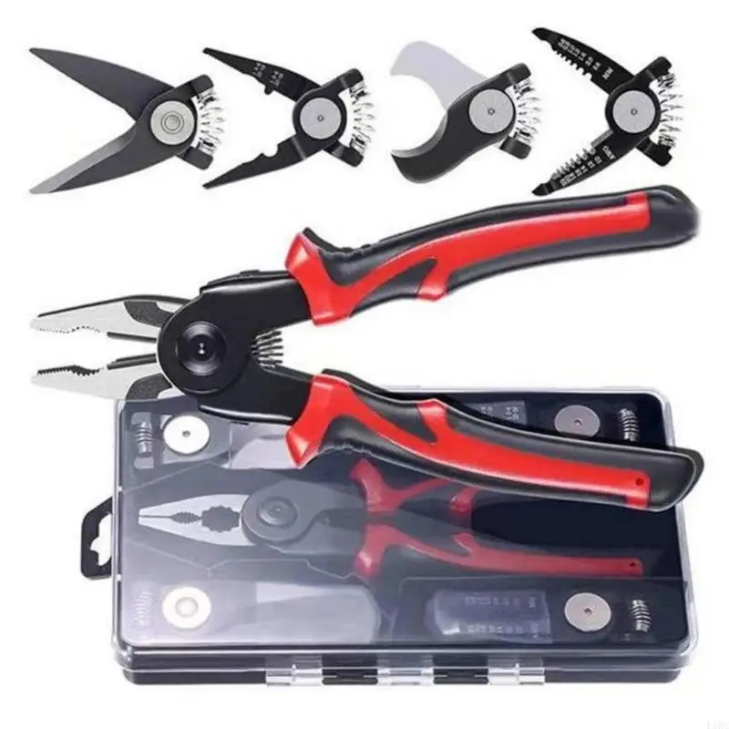 L8RC 5 in 1 Multifunctional Replaceable Electrician Pliers Wire Cutting Needle Nosed