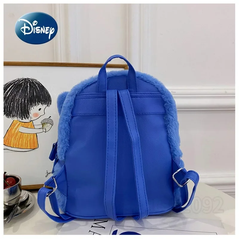 Mochila Kawaii Disney Stitch de felpa para mujer, Mini mochila 3D de dibujos animados, gran capacidad, Linda mochila escolar