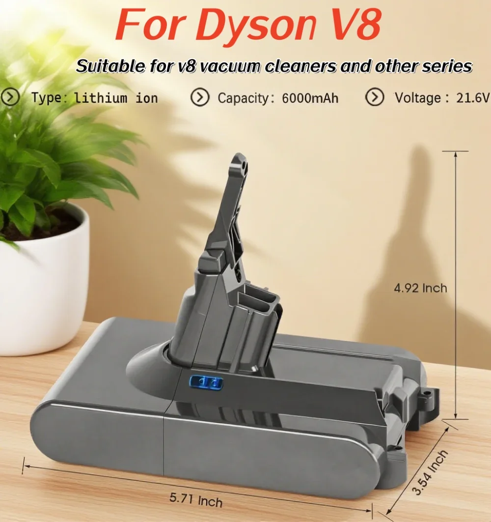 

New for Dyson V8 battery 12800mAh For Dyson SV10 Battery Absolute Animal Li-ion Vacuum Cleaner Rechargeable BATTERY SV10