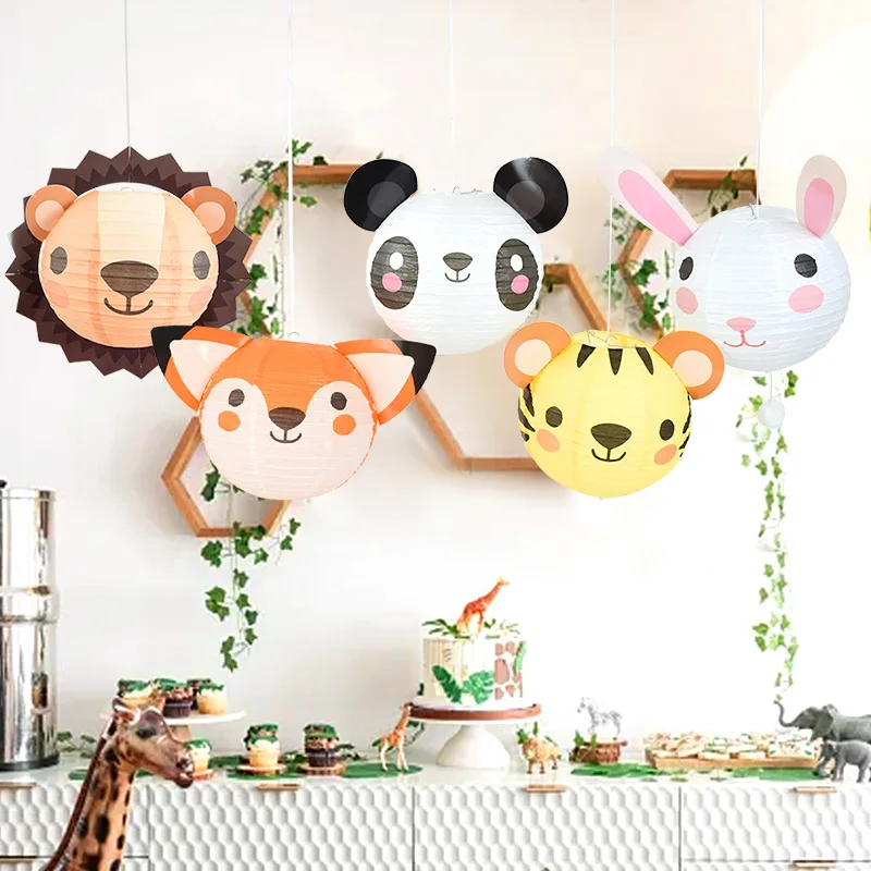 

Animals Woodland Paper Lanterns Birthday Party Decoration Kids Forest Safari Jungle Party Supplies Baby Shower Festival Lantern