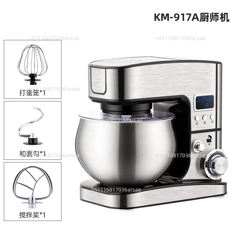 Smart Timer Stand Mixer Automatic Dough Kneader Cream Whisk Beater Household 6-Speed Stainless Steel Bowl Tilt-Head Home Baking
