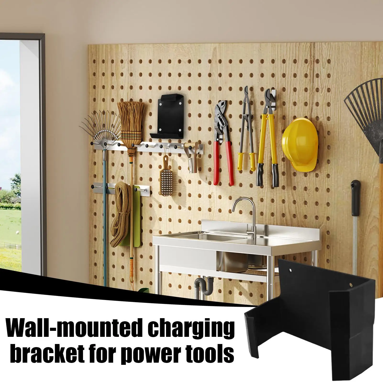 Power Tool Storage Cordless Tool Shelf Organizer Rack Heavy Duty Garage Storage Utility Stand For Electric Drill Hammer