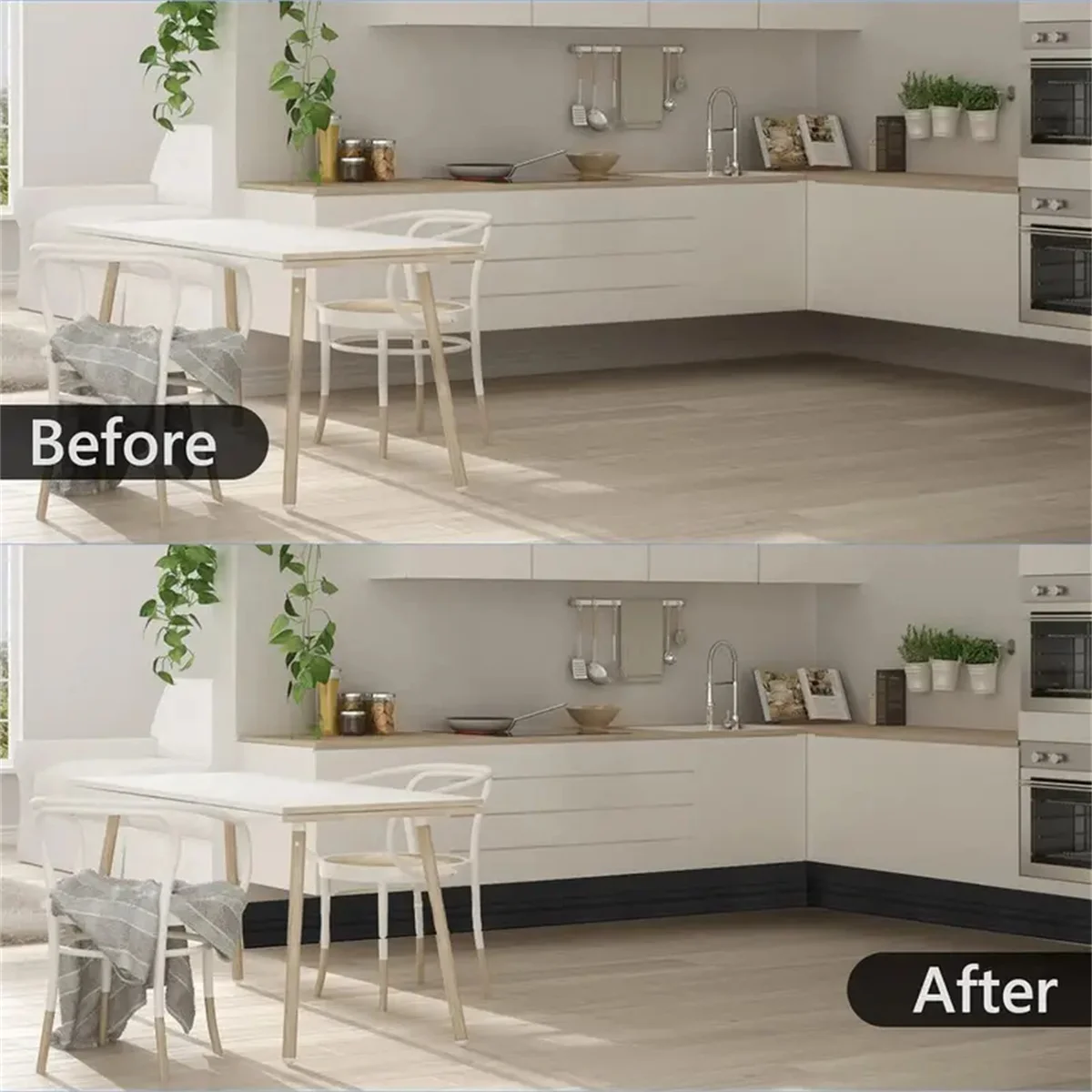 1Pc 2M Self-adhesive Foam Baseboard Wall Stickers Waistline TV Background Floor Corner Skirting Board Stickers Wall Decoration