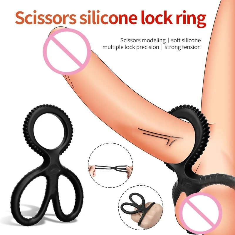 

Silicone Lock Semen Ring Men Sex Toy Three Ring Locked Egg Delay Ejaculation Penis Keep Erect Adult Products Reusable Cock Rings