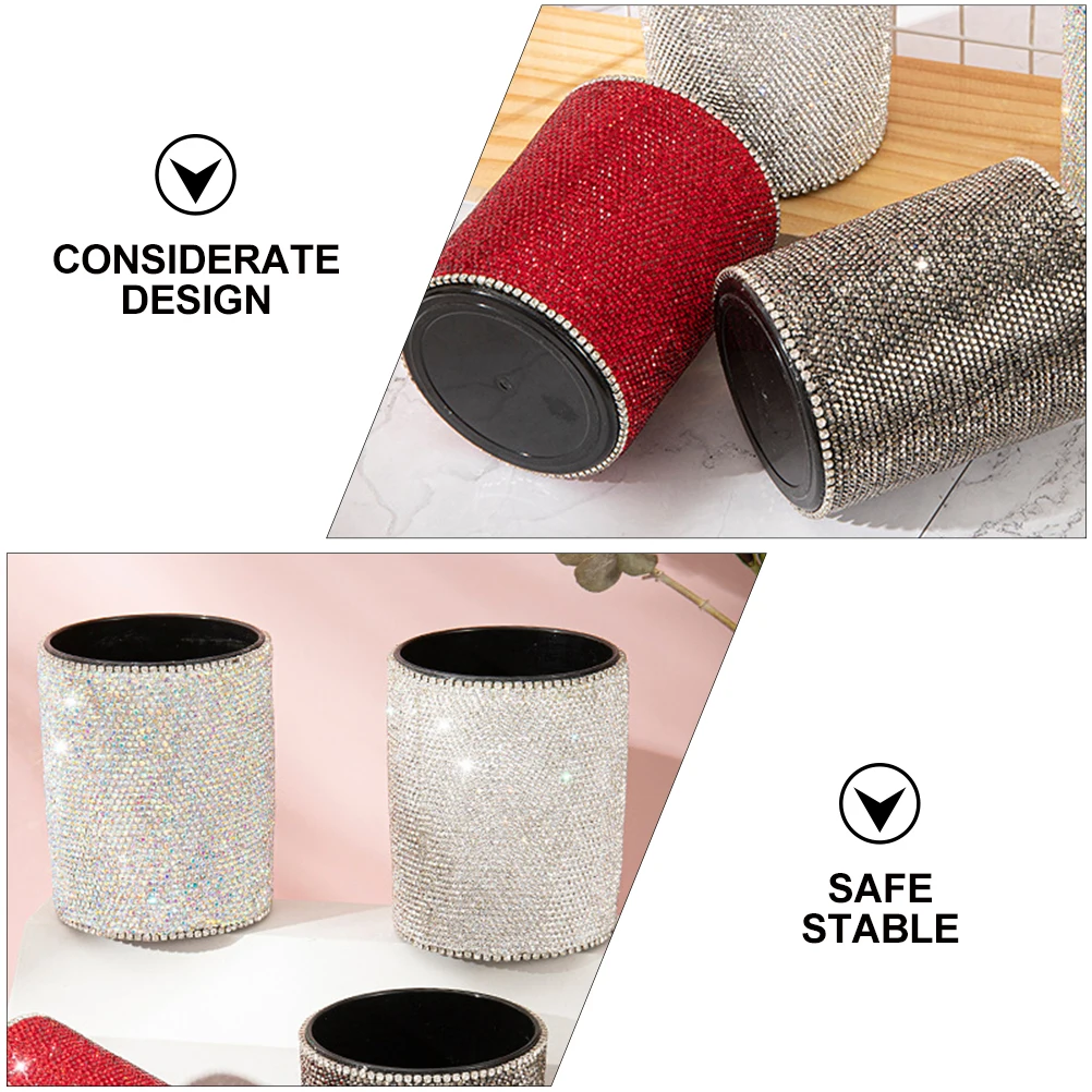 

Rhinestone Pen Holder Desk ganizer Stationery Cup School Supplies Creative Container Pencil Makeup Caddy Storage Solution