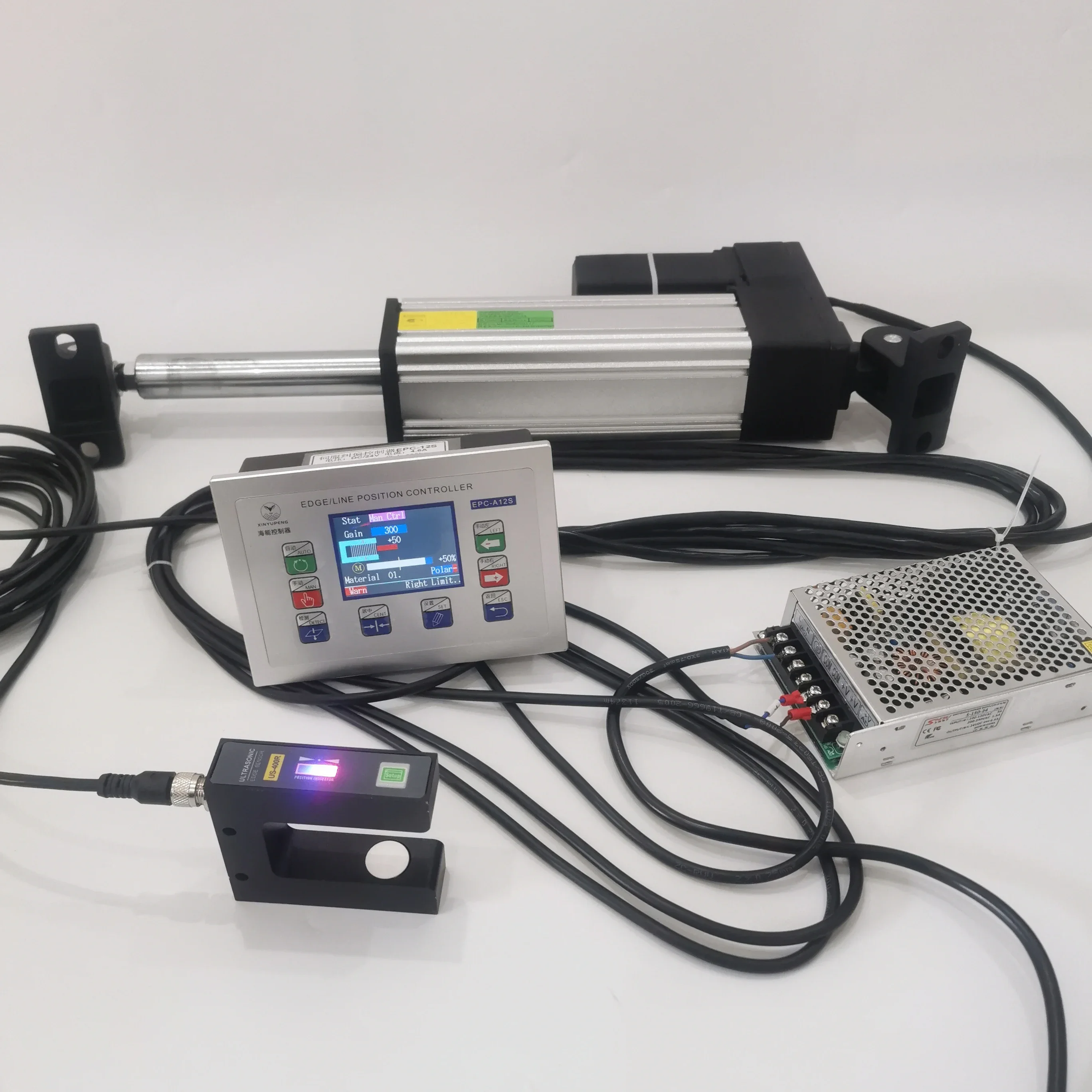 

EPC-A10 A12S Servo Line Edge Position Control System EPC Web Guiding System Guide Controller with Ultrasonic Sensor Stroke 150mm