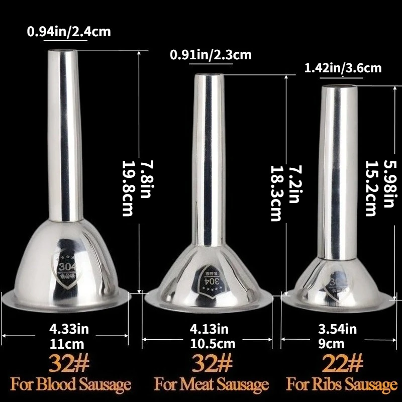 1Pc Funnel for Sausage Filling Meat Filling Tools 304 Stainless Steel Nozzle For Meat Grinder Machine Sausage Maker Kitchen Tool