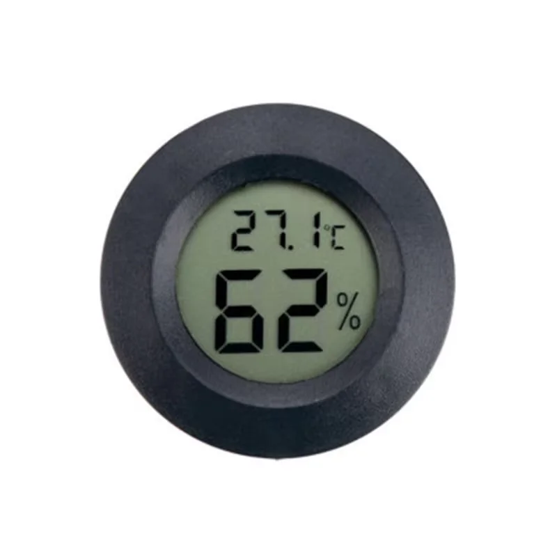 1~10PCS +70°C Mini LCD Digital Thermometer Hygrometer Round Temperature Humidity Tester Sensor Detector For Freezer Cigar Box image 2