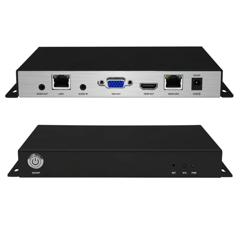 Transcodificador de Vídeo IP para IP H.265 4K UHD com Ethernet Dupla, Decodificador de Streaming de Vídeo SRT RTSP RTMP para HDMI