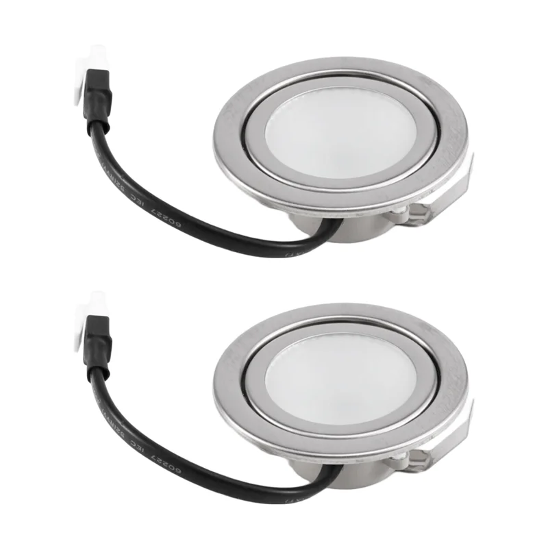 AB15-2Pcs Stainless Steel Range Hood LED Light Bulbs, DC 12V Replacement For Kitchen Parts, Silver