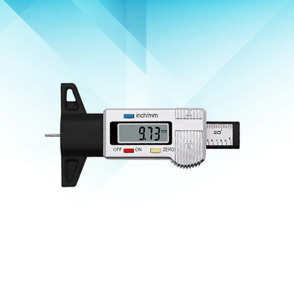 

0-25Mm Digital Tire Tread Depth Gauge For Trucks Suv Silver Lcd Display Millimeter Inch Measurement Metal Probe Vernier