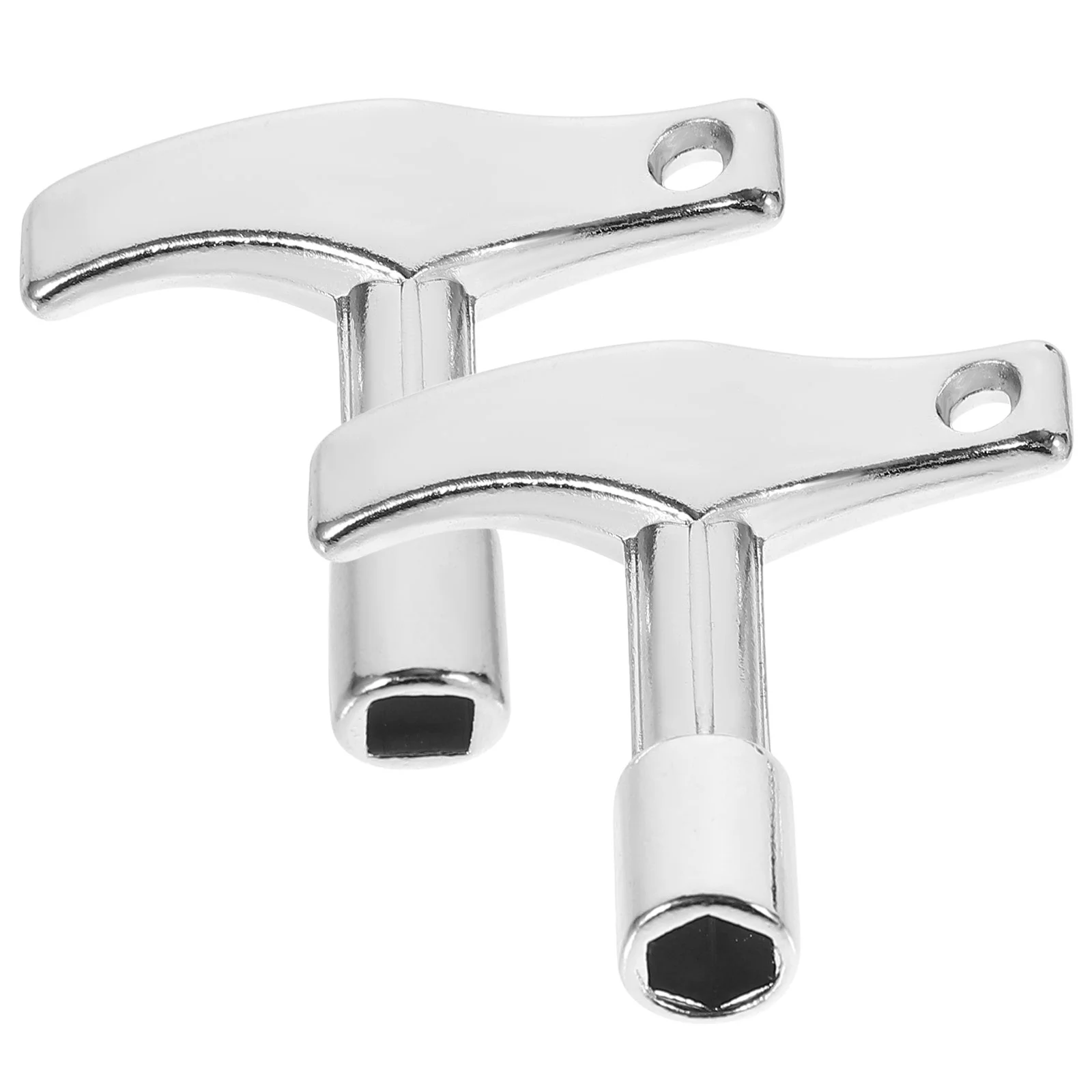 

2 Pcs Hexagonal Square Zinc Alloy Tuning Key Drum Metal Accessories Keys Tool Wrench for Beginners Drums Tools