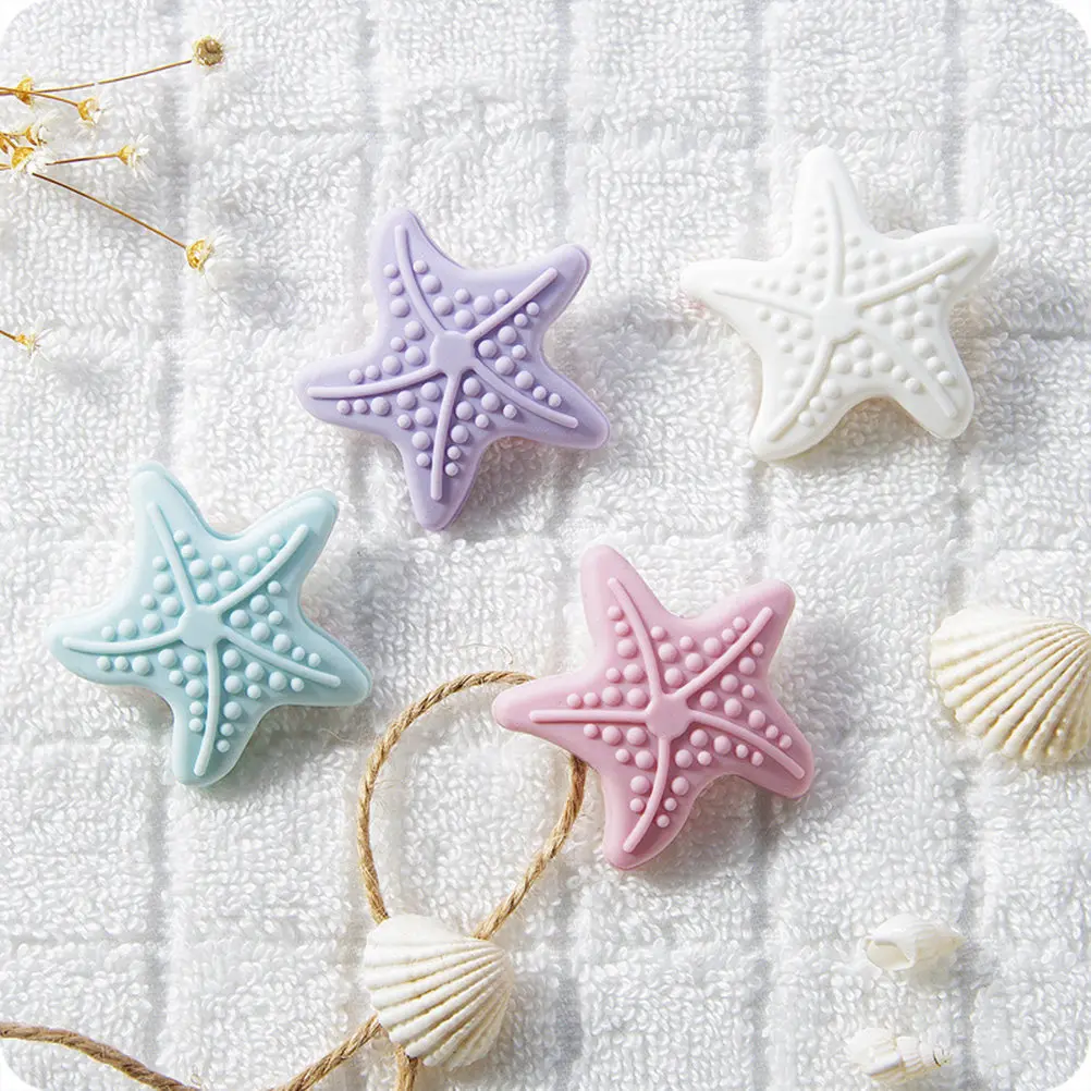 4Pcs Wall Mounted Door Knob Bumper Guard Star Shape Adhesive Pads for Cabinet Fridge Door Anti Noise Anti Scratch