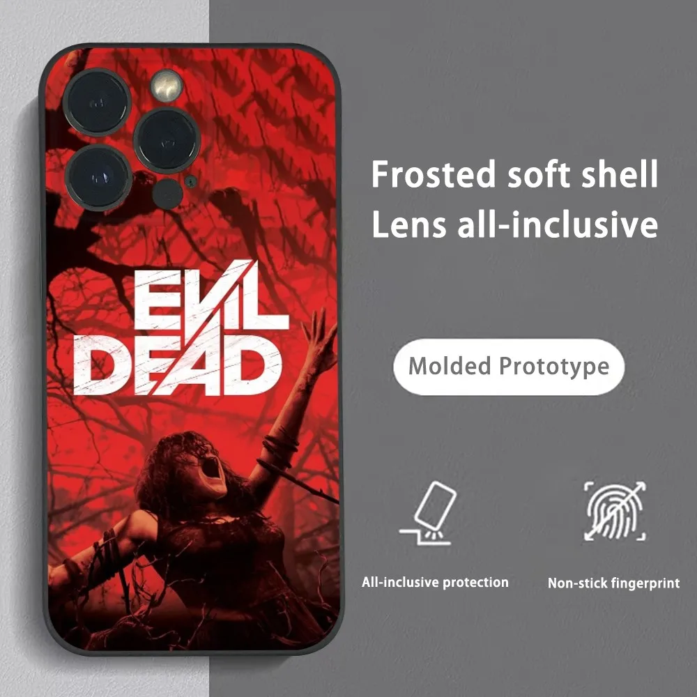 

Movie Horror E-Evil Dead Phone Case For iPhone 16 15 14 13 Pro Max Plus Mini Frosted light Drop-resistant Soft Shell Funda
