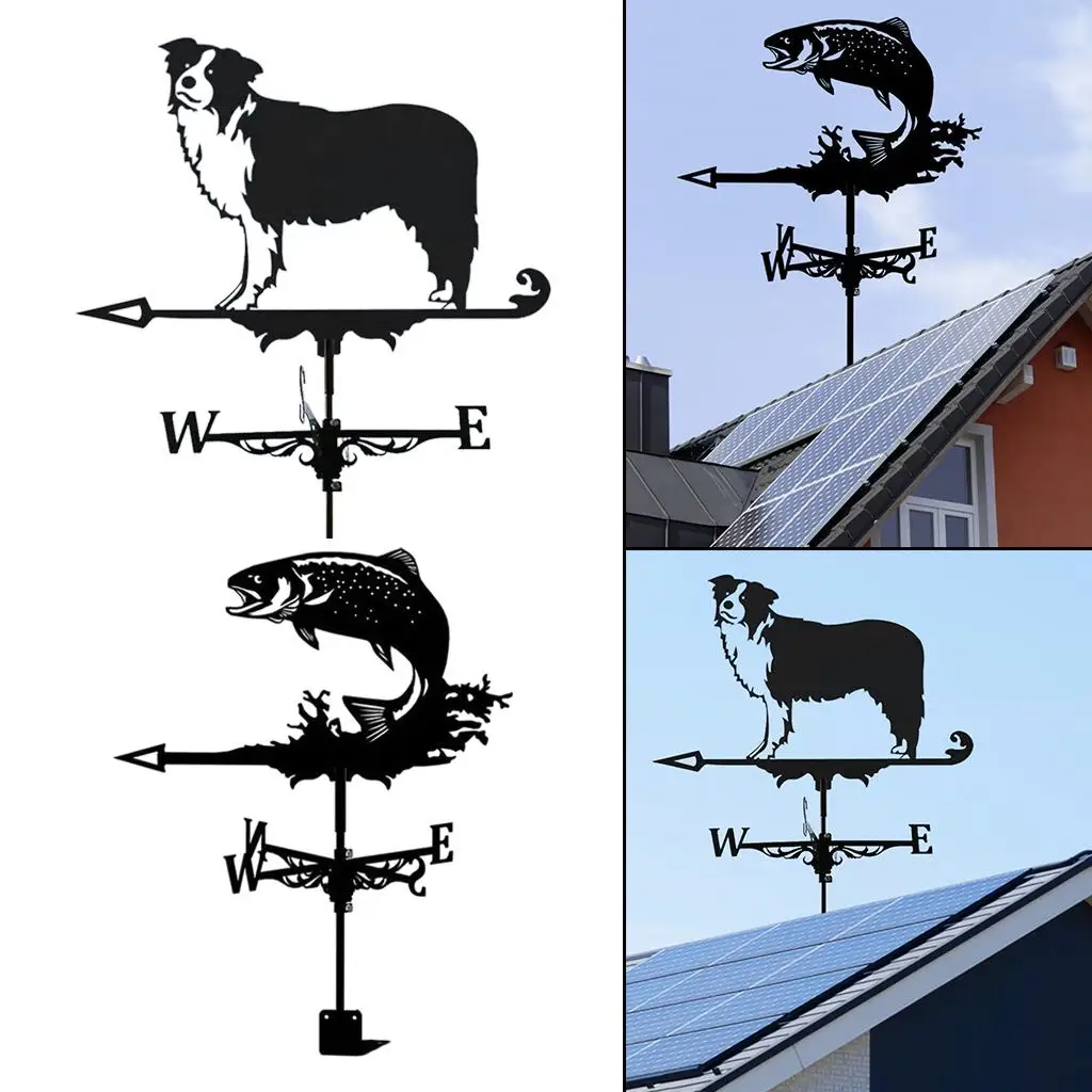 Metal Rooster Weather Vane for Outdoor Garden Barn Roof Wind Direction Decor Stainless Steel Yard Art