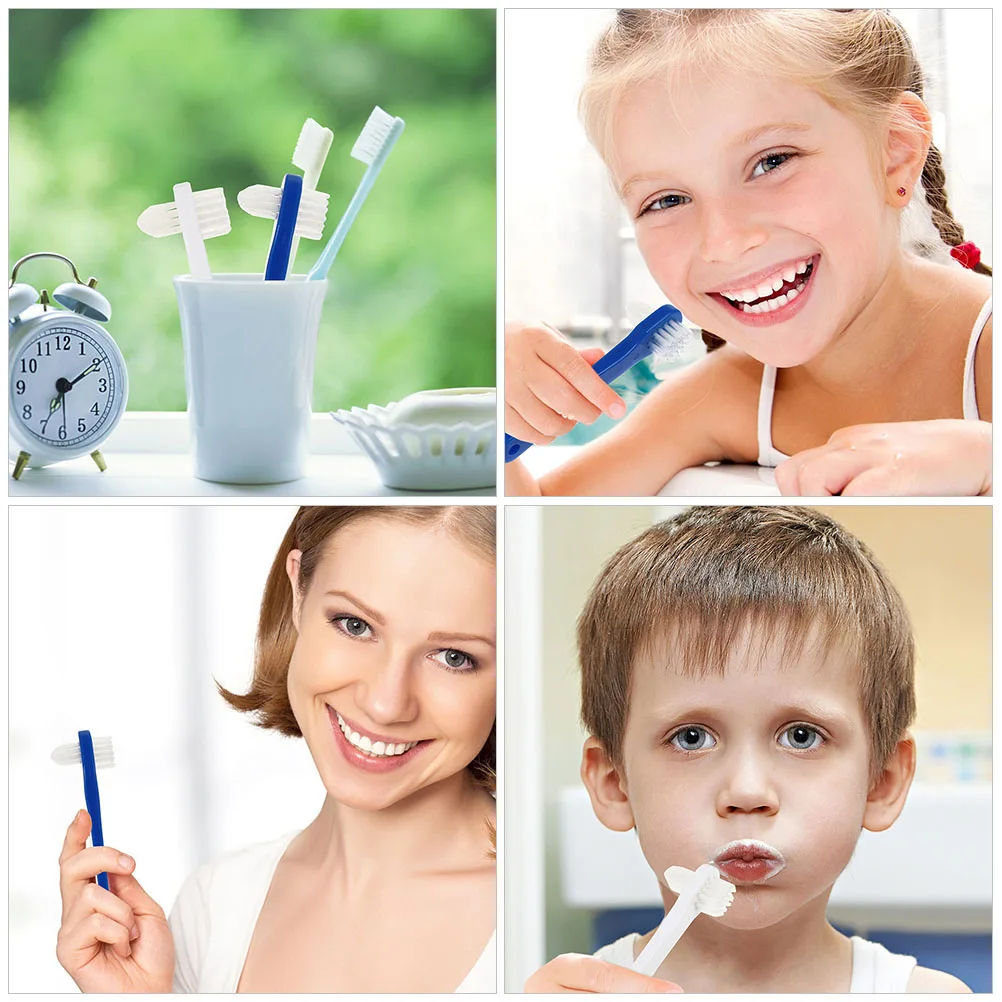 

NOLITOY 6Pcs Double Toothbrush Soft Denture Cleaning Tool for Oral Care