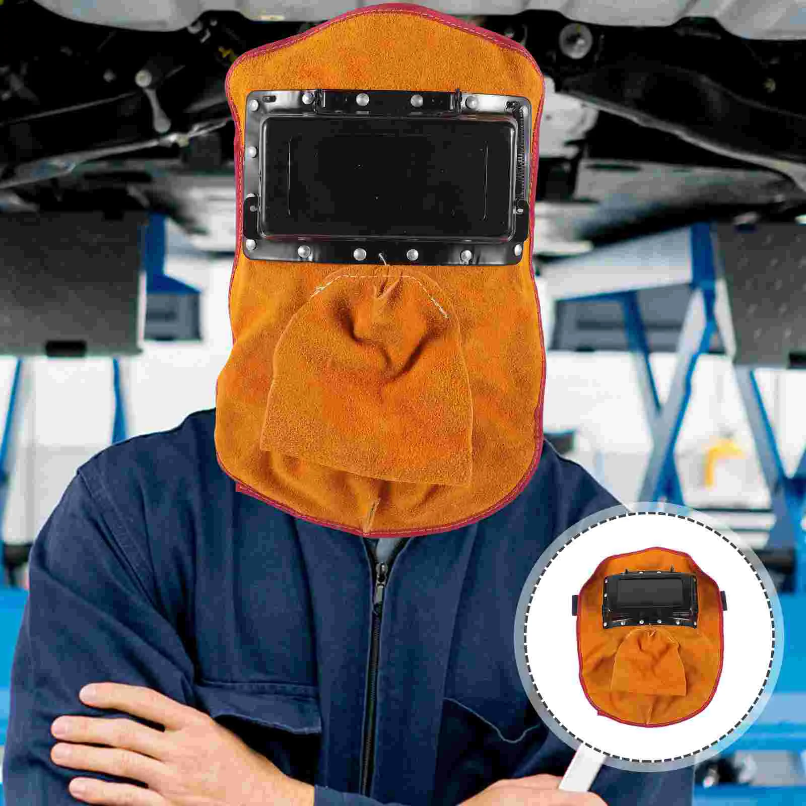 

Cowhide Welder Hood Welding Protective Gear Mask Work Cap Welding Mask Lens Welding Hood Work