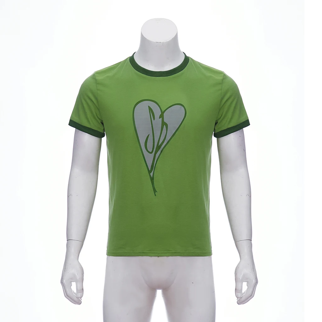 Scott Pilgrim disfraz de Cosplay Scott Pilgrim vs. Camiseta verde del mundo corazón Ringer para hombre Top Halloween carnaval fiesta traje de hombre