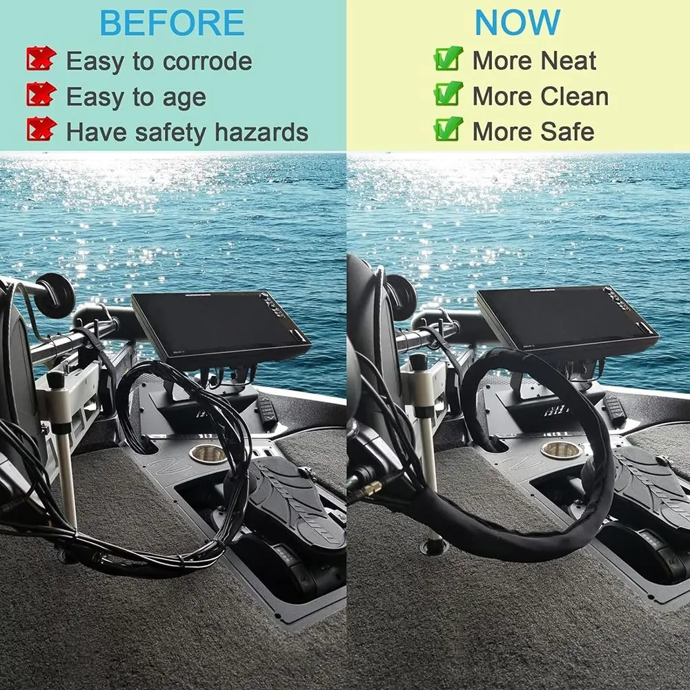 غطاء منظم كابلات محرك التصيد، غطاء سلك محرك التصيد من النيوبرين الأسود بطول 60 بوصة