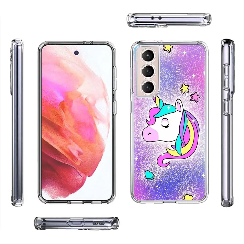 Cute Baby Unicorn Rainbows Soft Silicone Phone Case For Samsung Galaxy S24 S23 S22 Ultra S21 S20 FE S10 Plus S10E S9 S8 + Cover