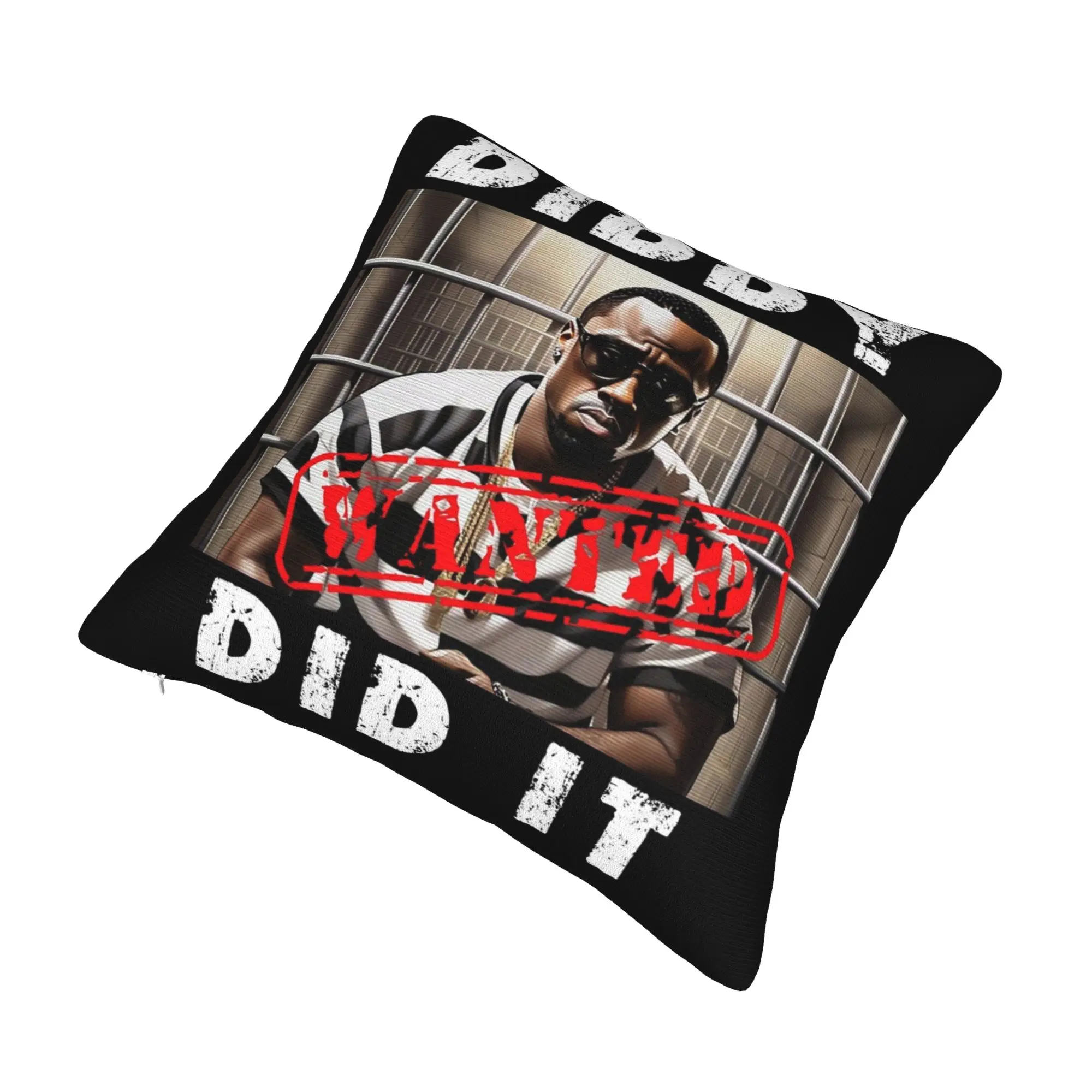 Diddy in Prison Diddy Did It Pillowcase Printing Polyester Cushion Cover Decoration  Throw Pillow Case Cover Home Zipper 40*40cm