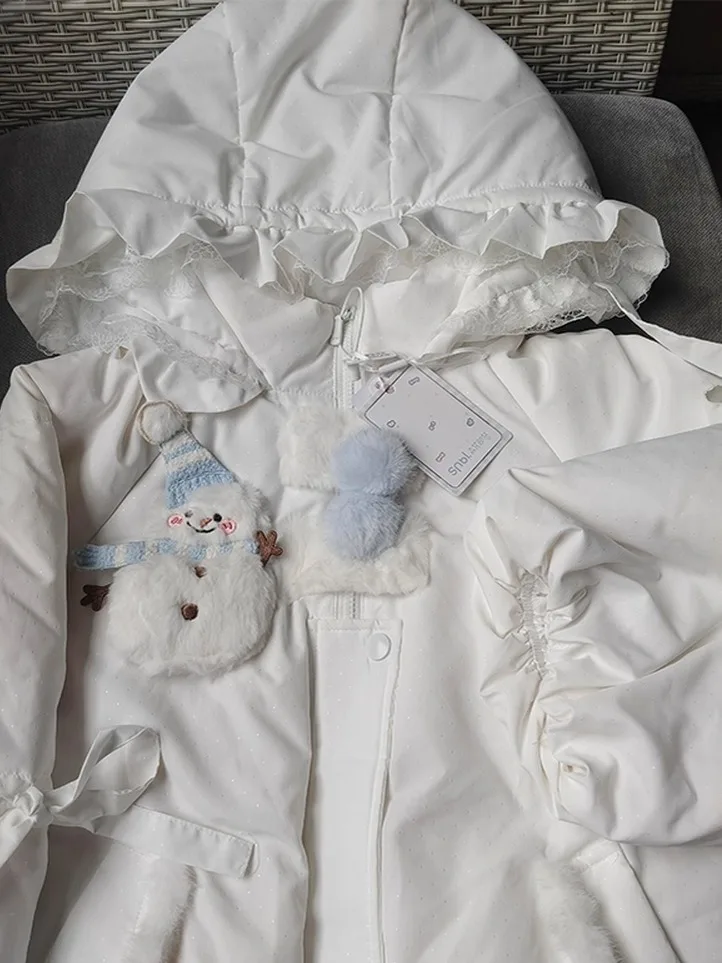 

Sweet Sle Thiened Warm Hooded Cotton Jaet Women's Winter Loose Versatile Lazy Sle Open Cardigan Cotton Coat