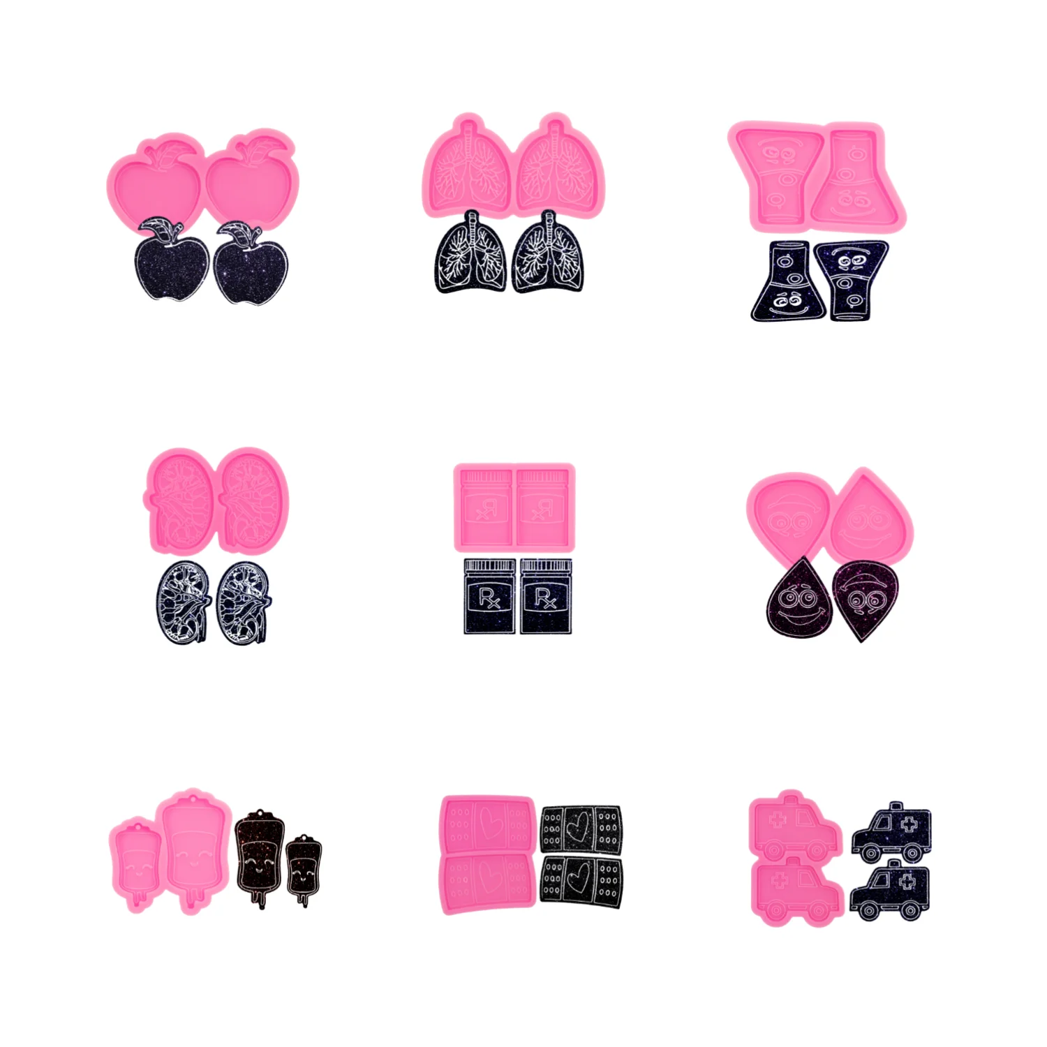 Lung Bandage Scroll Medal Silicone Mold for Epoxy Resin Jewelry Casting Chocolate Candy Gummy Soap Candle Plaster