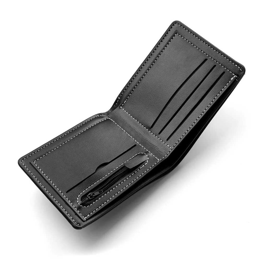 رجال الأعمال الرجعية محفظة قصيرة بو الجلود سستة محفظة نسائية للعملات المعدنية متعددة فتحة متعددة الوظائف محفظة رجالية