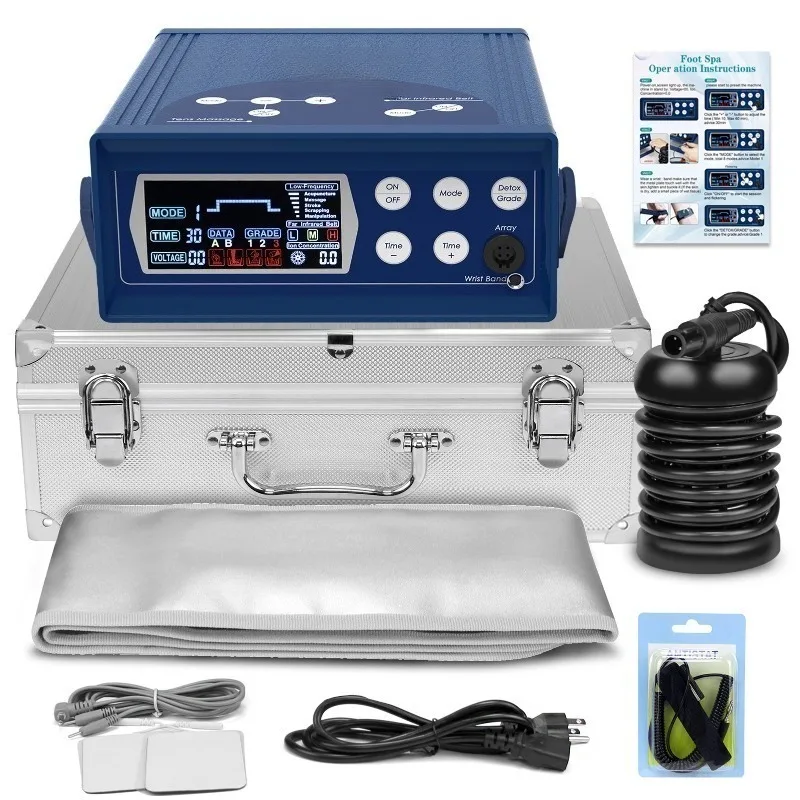 Ionic Foot Spa Machine Set with Basin, Blue Portable Foot Hydrotherapy Device for Home Foot Relax Spa Treatment