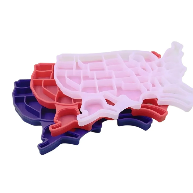 

Creative America Map Ice Grid Freezing Mold Whiskey Ice Maker Silicone Ice Box