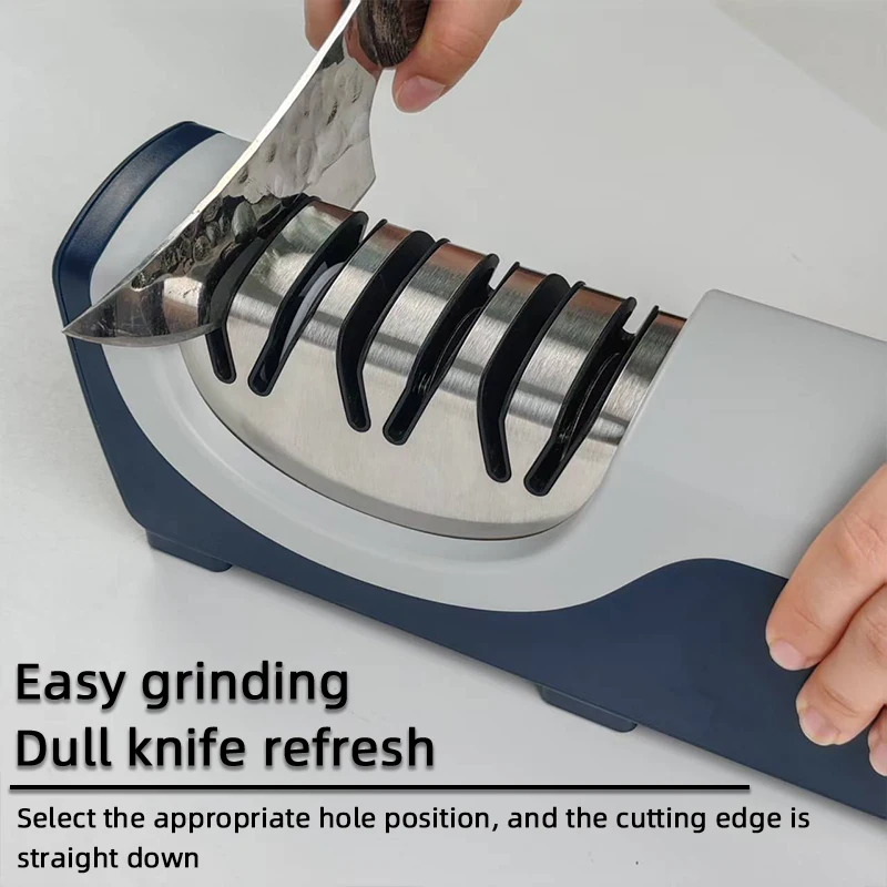 

Household Electric Knife Sharpener, 3 Gears Fast Sharpening Tool, Commercial Grade for Kitchen Knives