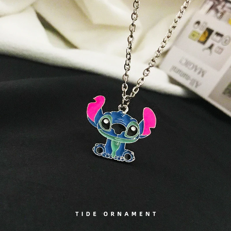 Kawaii Metal Stitch Necklace Chain Pendant Accessories Girls Gift image 3