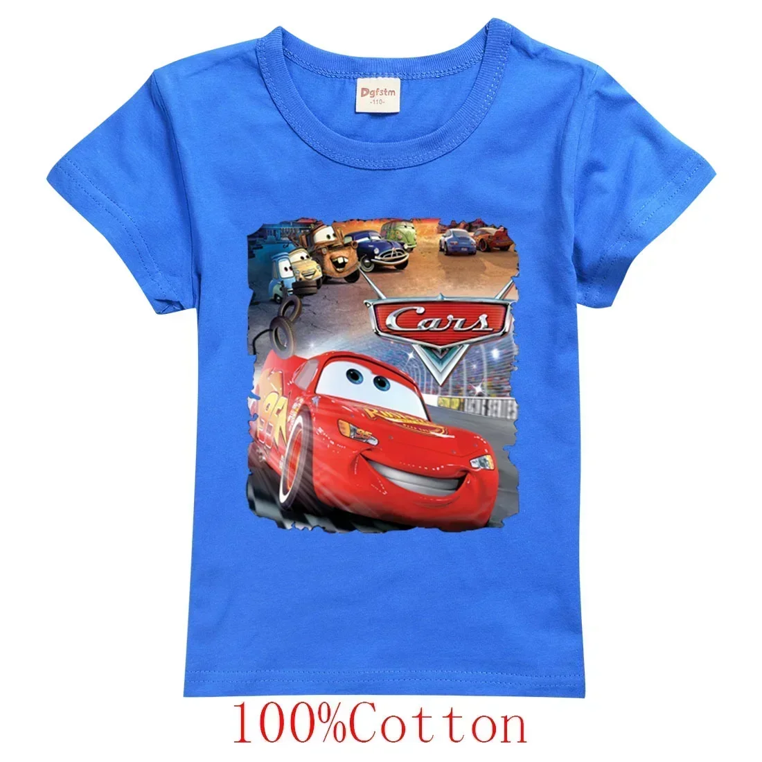 Pixar Cars Lightning McQueen Children T Shirt Boy Girl Clothing Cartoon Casual Cotton Summer Tshirt Baby Kid Teenager Tops Tees