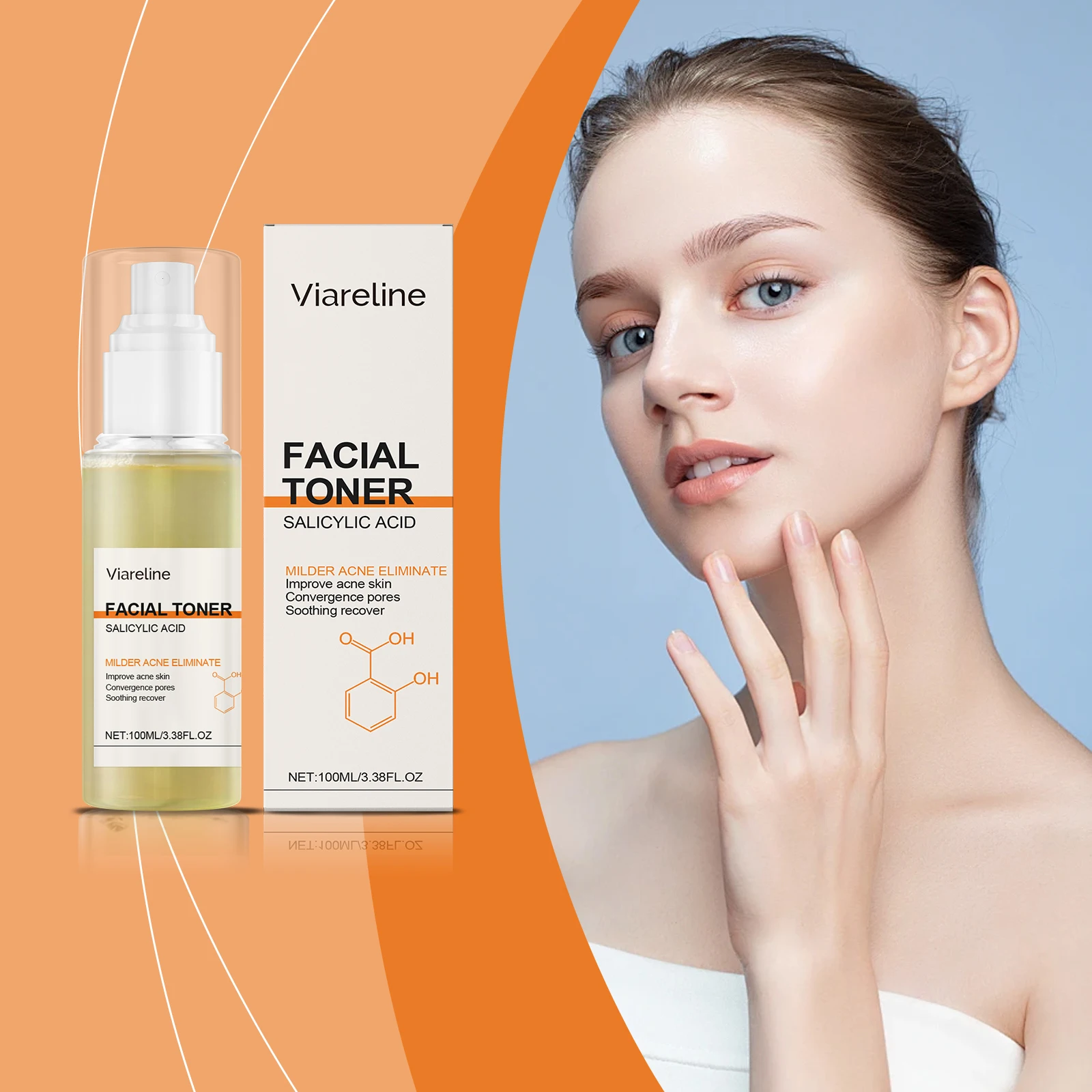 Tonique pour le visage à l'acide salicylique - Tonique pour le traitement de l'acné pour peaux grasses et problèmes