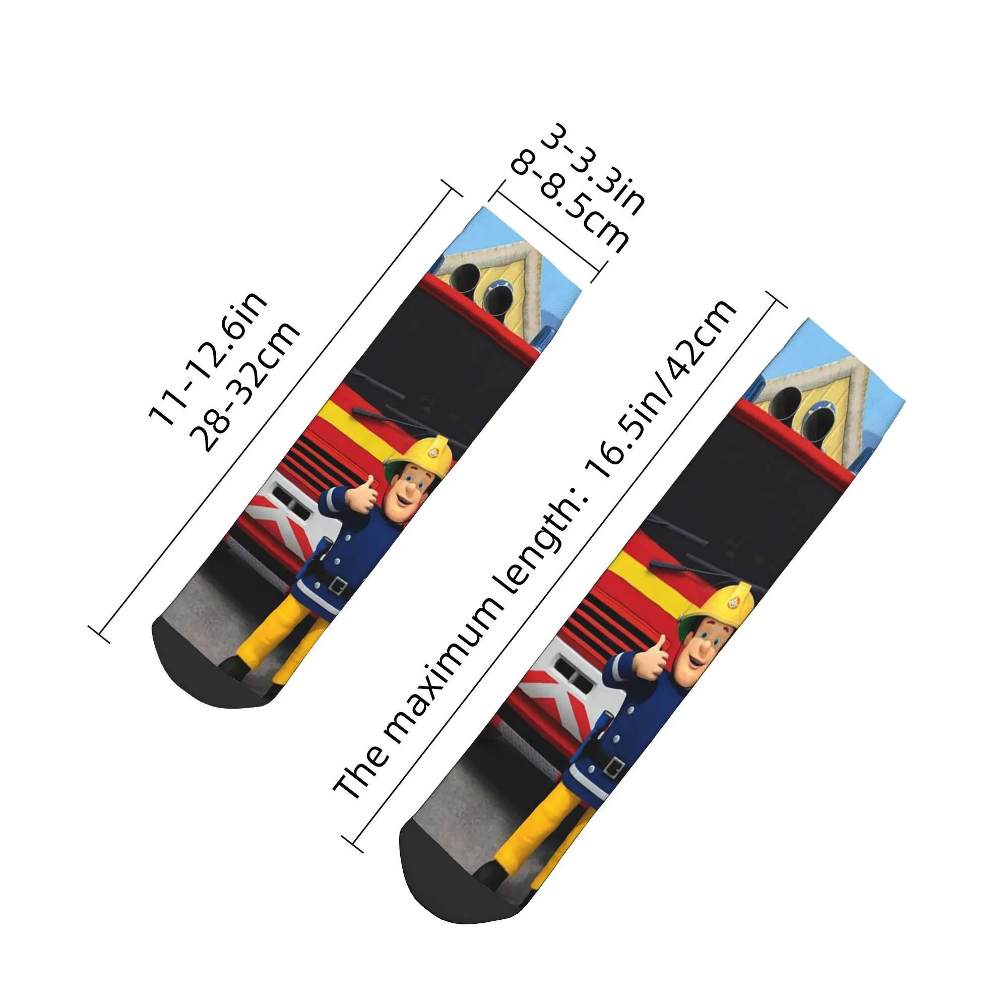 جميع المواسم اطفاء سام الكرتون رجال الاطفاء الجوارب Harajuku الرياضة الأوسط جوارب أنبوبية لينة جوارب مضحكة للرجال النساء عيد الميلاد