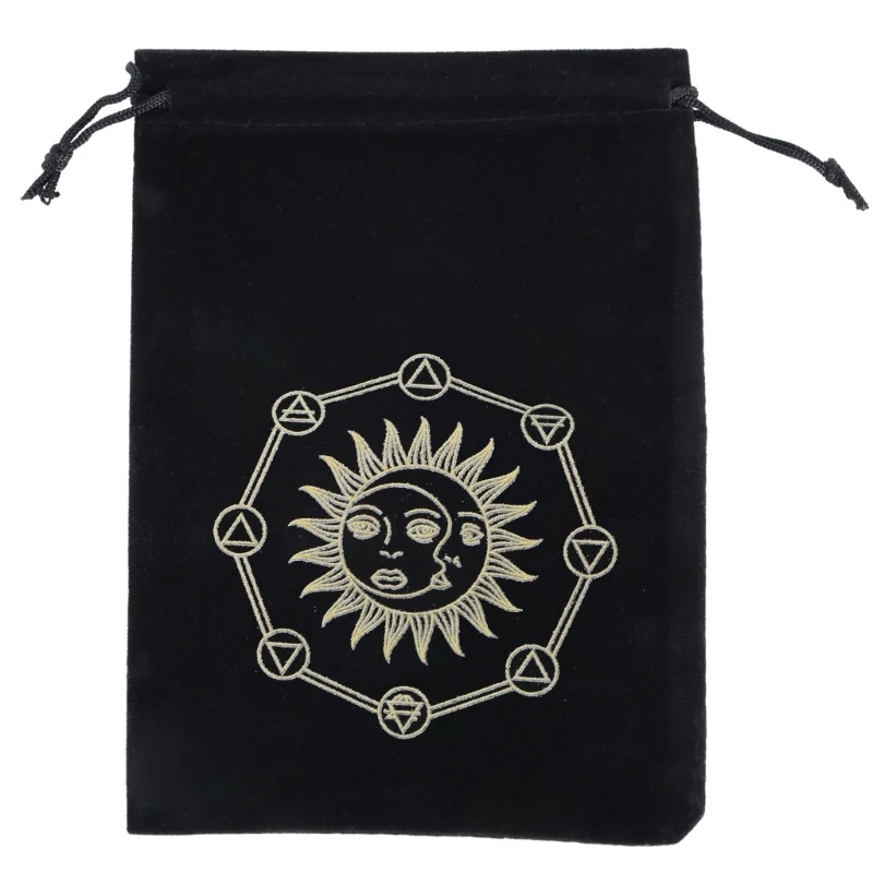 Tarot Storage Bag for Board Game Cards, Small Drawstring Package, Witch Divination Crystal Packing Pouches, Jewelry Wrap Bags